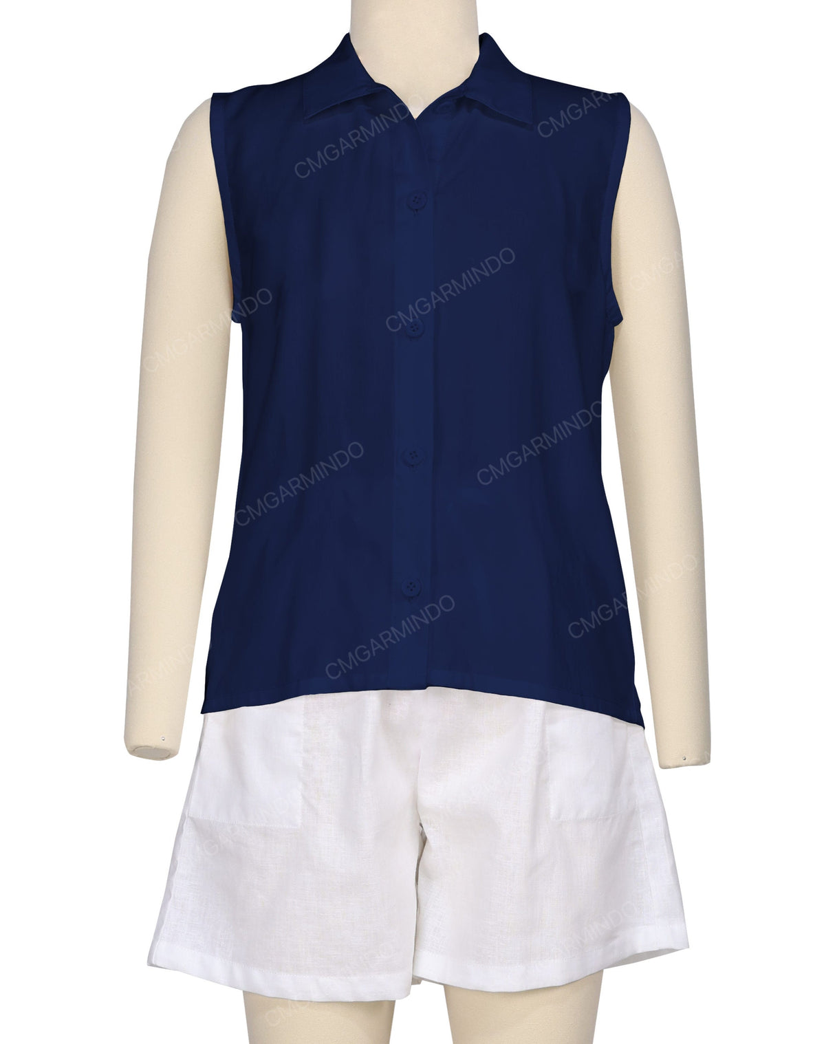 Sleeveless Button Up Shirt