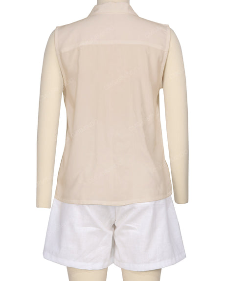Sleeveless Button Up Shirt