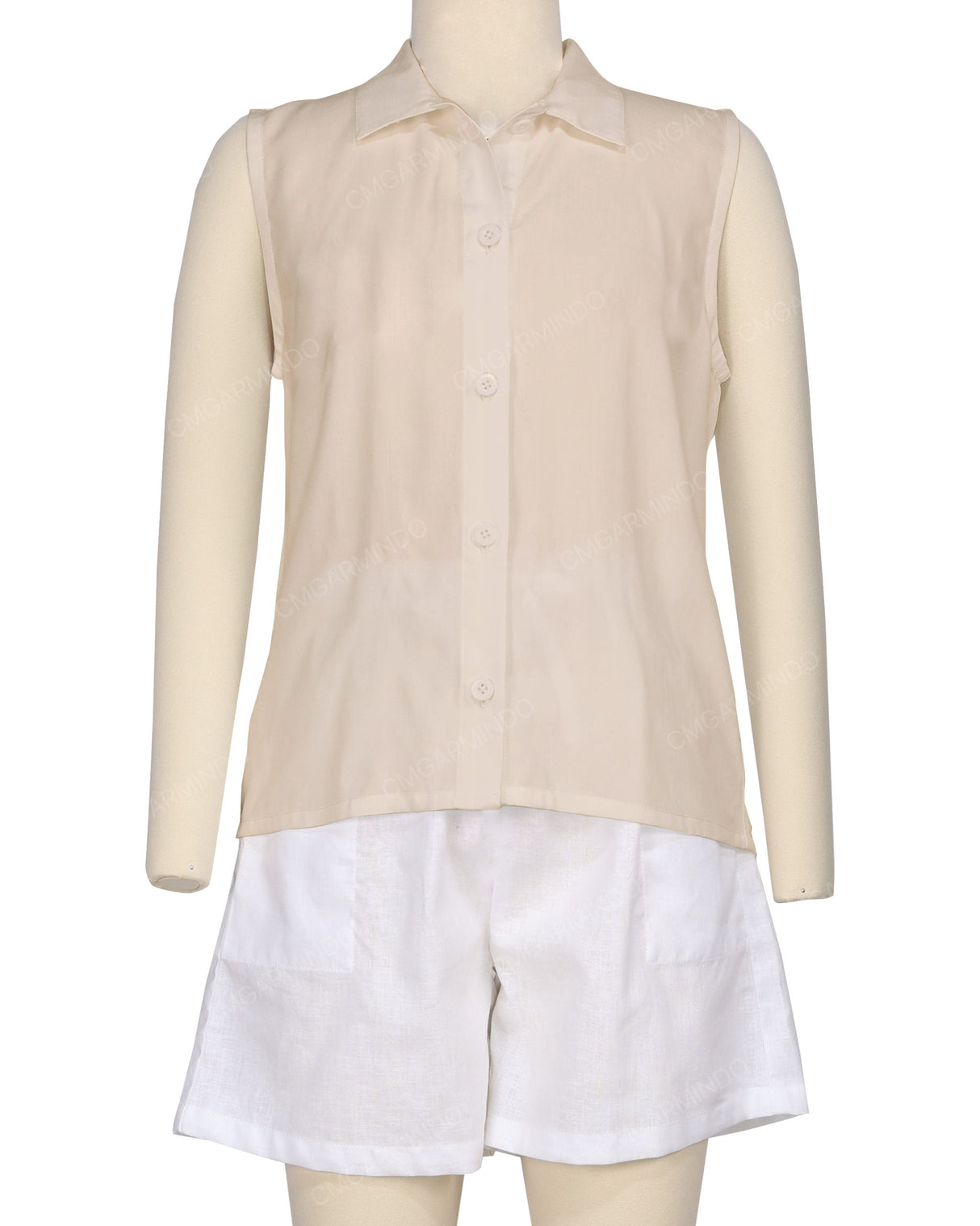 Sleeveless Button Up Shirt
