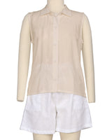 Sleeveless Button Up Shirt