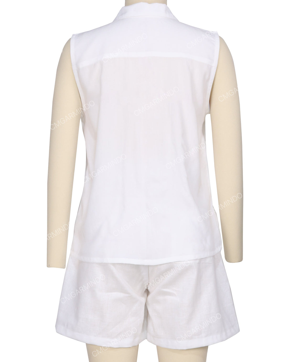 Sleeveless Button Up Shirt