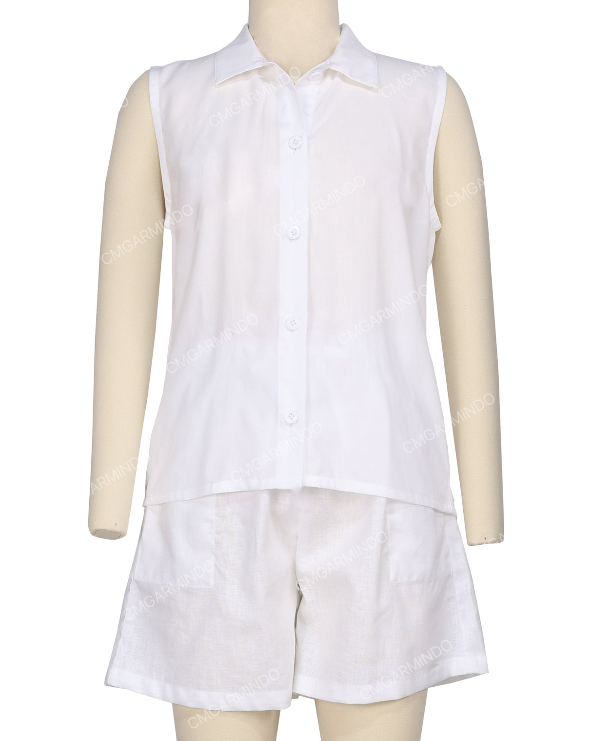 Sleeveless Button Up Shirt