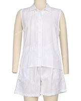 Sleeveless Button Up Shirt