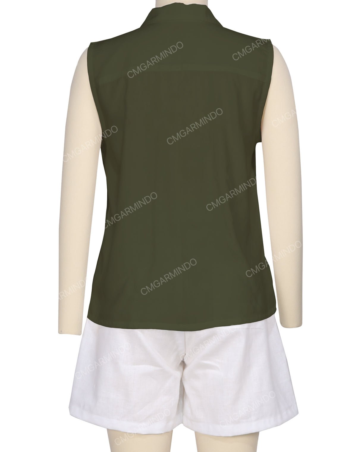 Sleeveless Button Up Shirt
