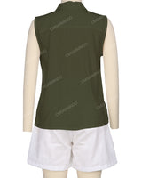 Sleeveless Button Up Shirt