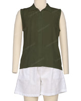 Sleeveless Button Up Shirt