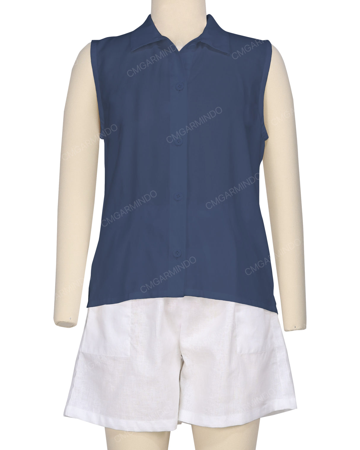 Sleeveless Button Up Shirt