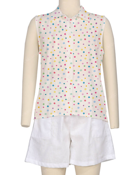 Sleeveless Button Up Shirt