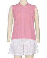 Sleeveless Button Up Shirt