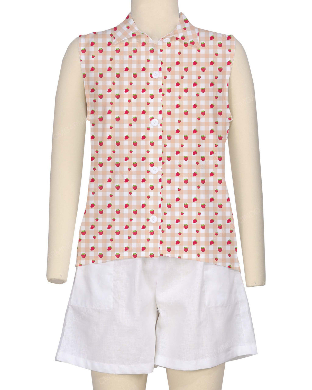 Sleeveless Button Up Shirt