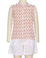 Sleeveless Button Up Shirt