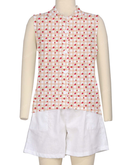 Sleeveless Button Up Shirt