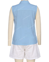 Sleeveless Button Up Shirt