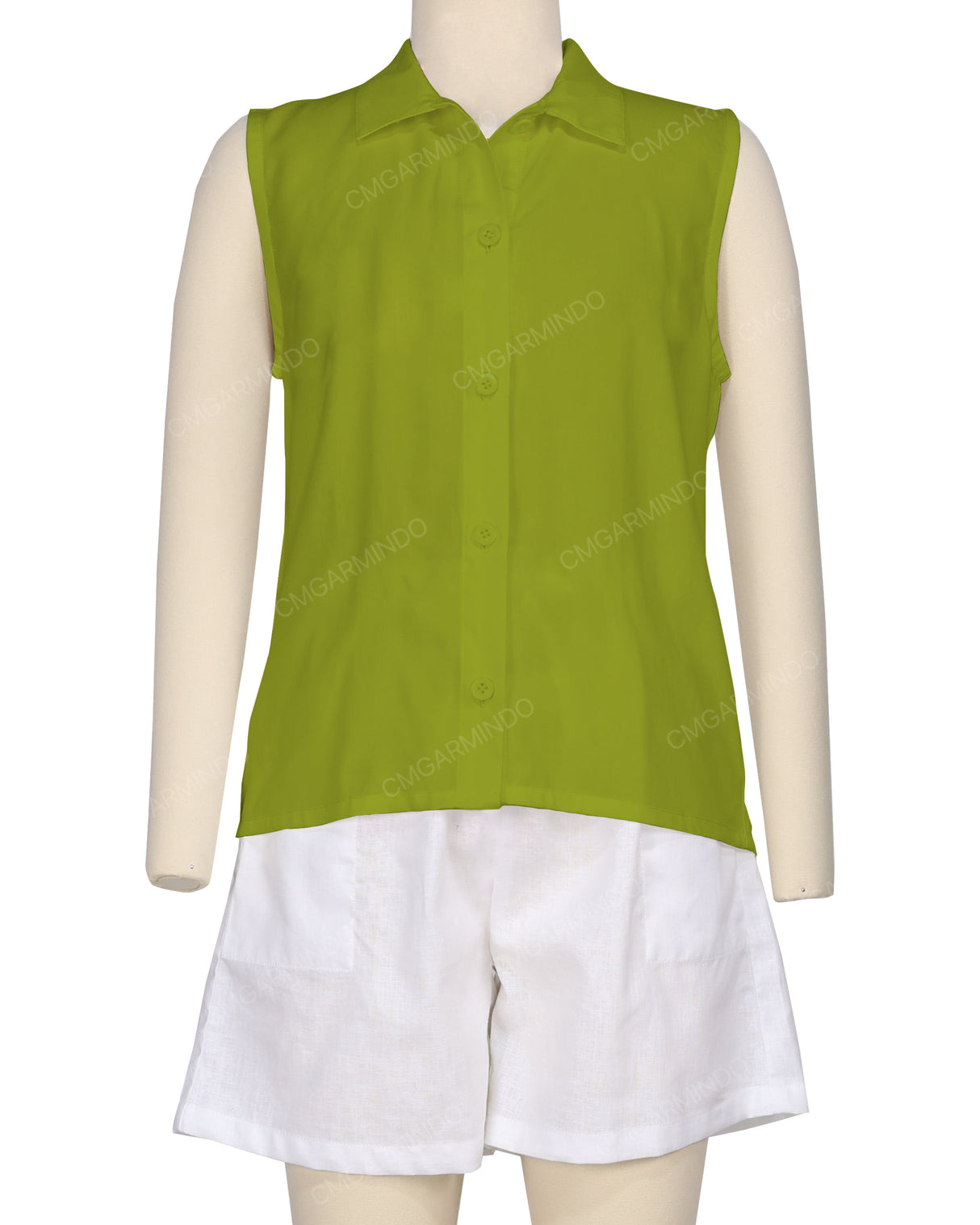 Sleeveless Button Up Shirt