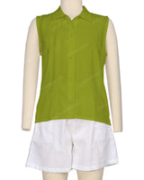 Sleeveless Button Up Shirt