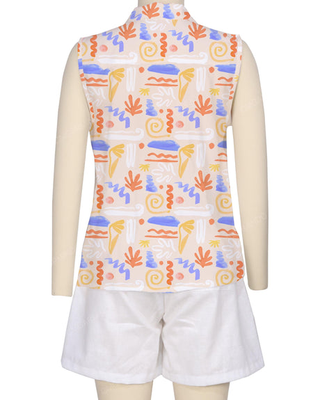 Sleeveless Button Up Shirt