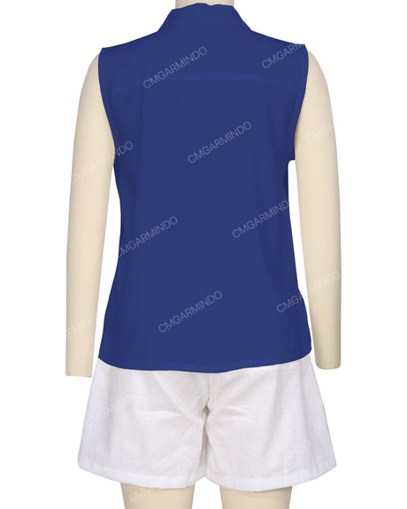 Sleeveless Button Up Shirt