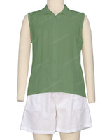 Sleeveless Button Up Shirt