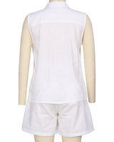Sleeveless Button Up Shirt