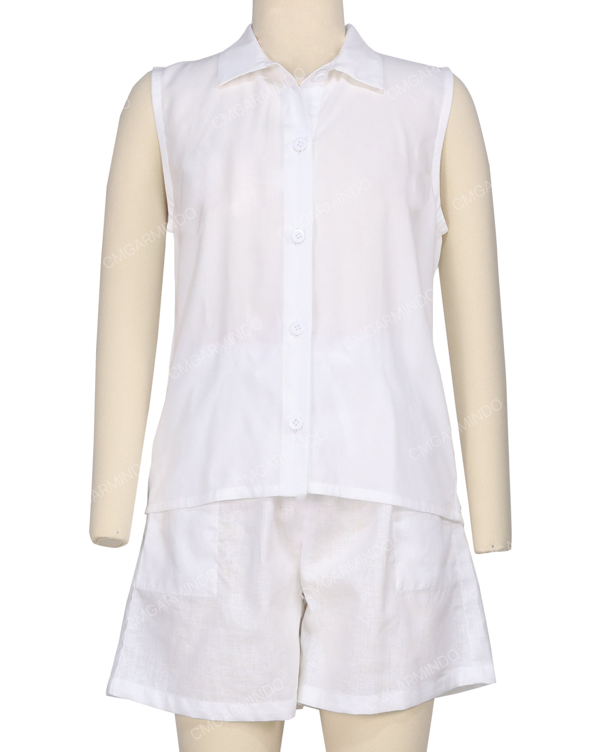 Sleeveless Button Up Shirt