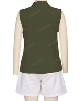 Sleeveless Button Up Shirt