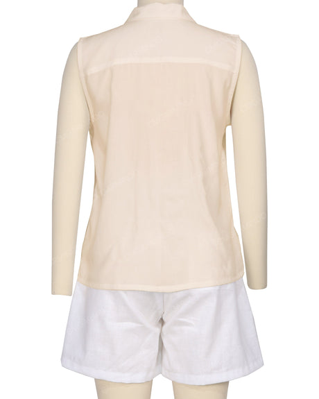 Sleeveless Button Up Shirt