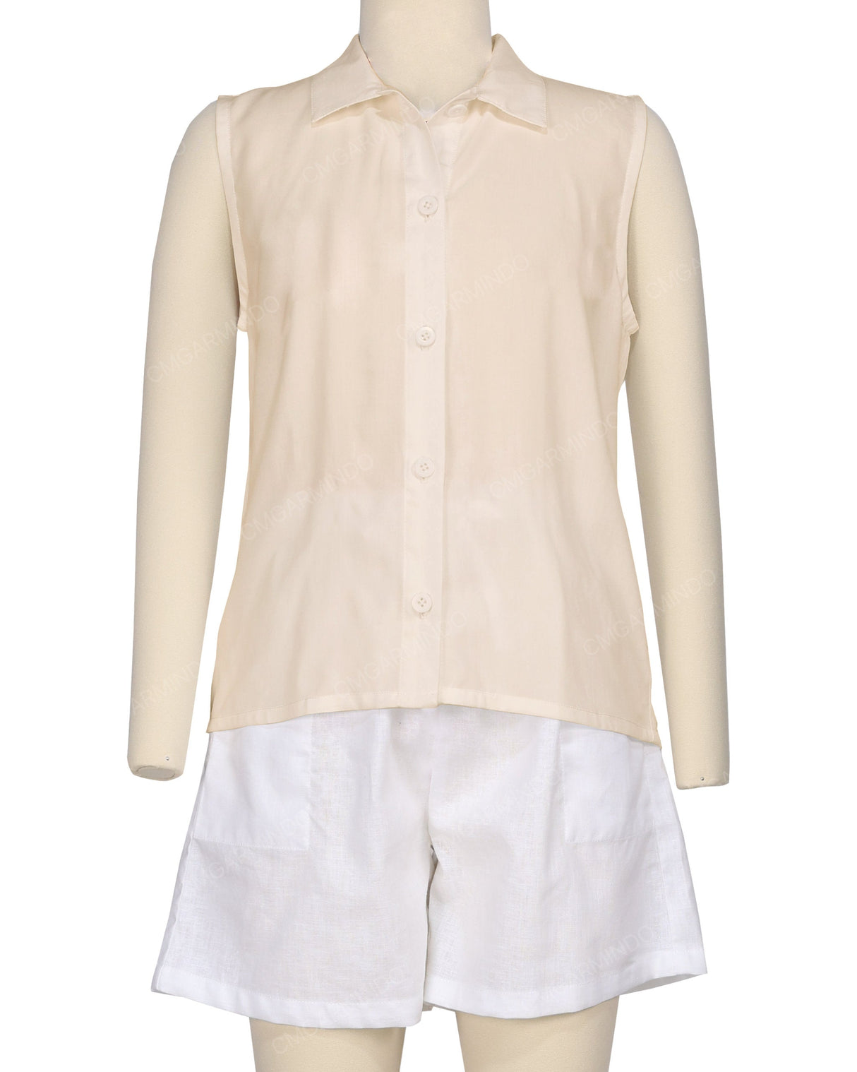 Sleeveless Button Up Shirt