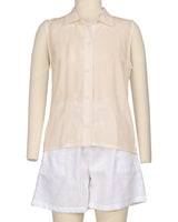 Sleeveless Button Up Shirt