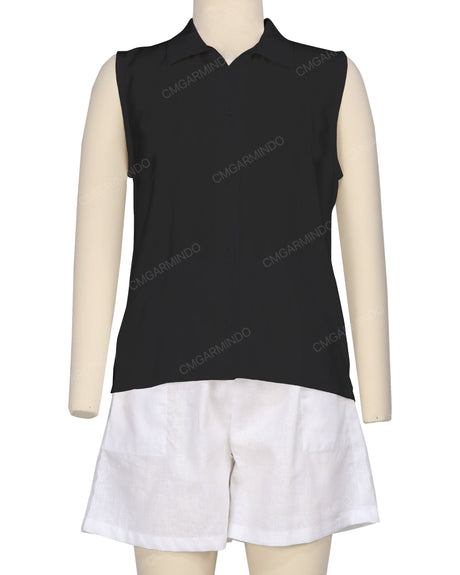 Sleeveless Button Up Shirt
