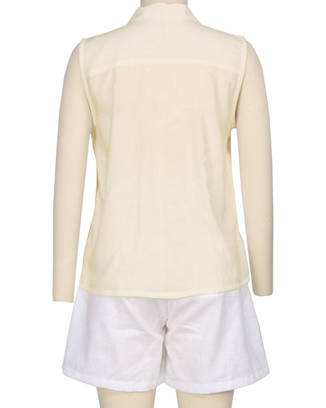 Sleeveless Button Up Shirt