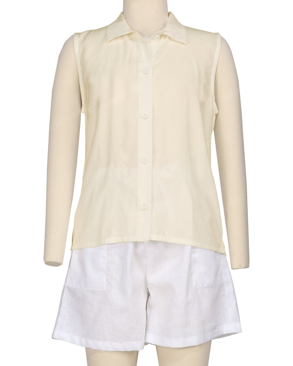 Sleeveless Button Up Shirt