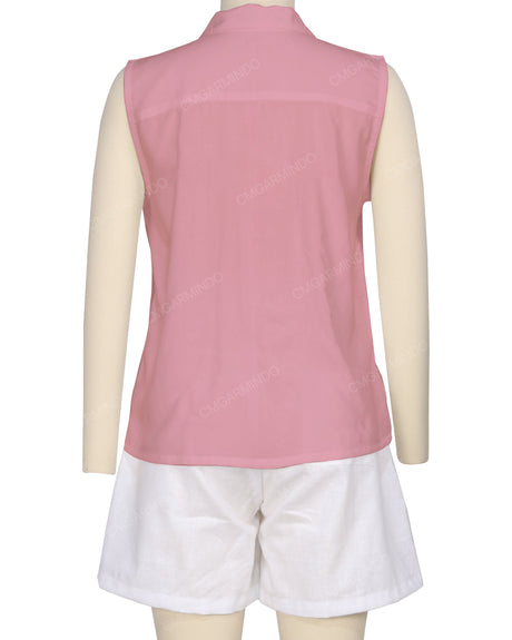Sleeveless Button Up Shirt