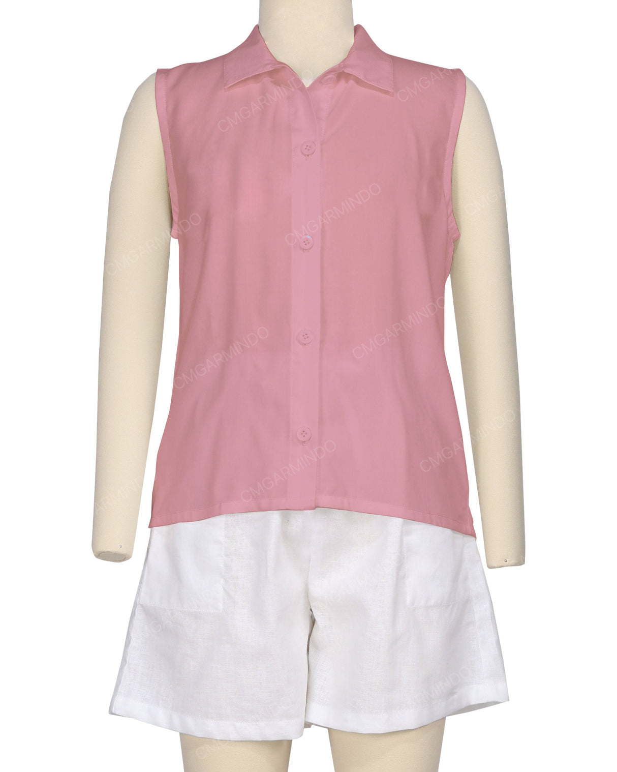 Sleeveless Button Up Shirt