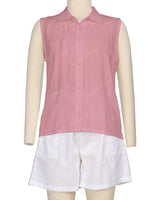 Sleeveless Button Up Shirt