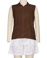 Sleeveless Button Up Shirt