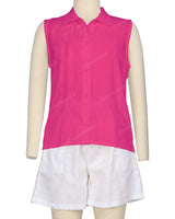 Sleeveless Button Up Shirt