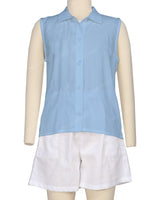 Sleeveless Button Up Shirt