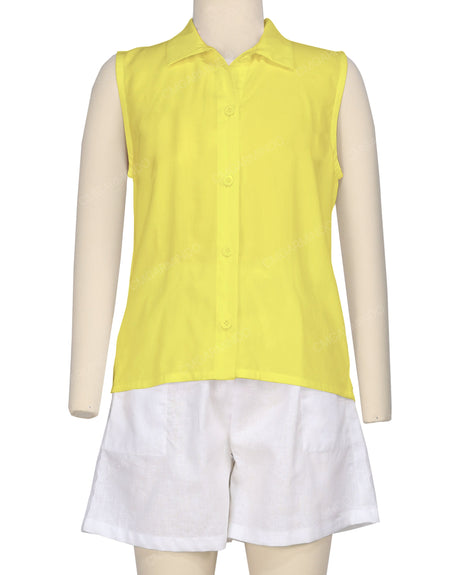 Sleeveless Button Up Shirt
