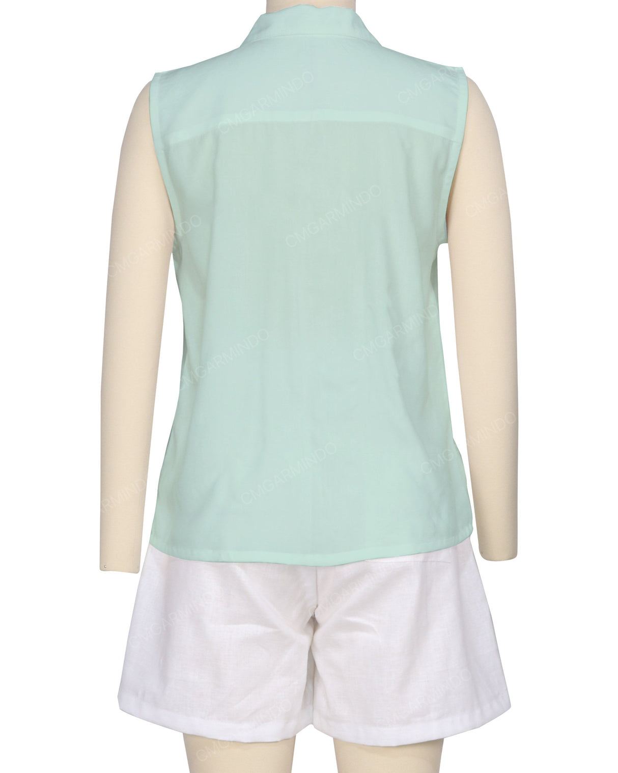 Sleeveless Button Up Shirt