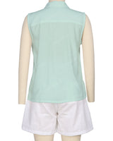 Sleeveless Button Up Shirt