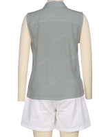 Sleeveless Button Up Shirt