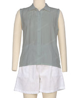 Sleeveless Button Up Shirt