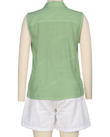 Sleeveless Button Up Shirt