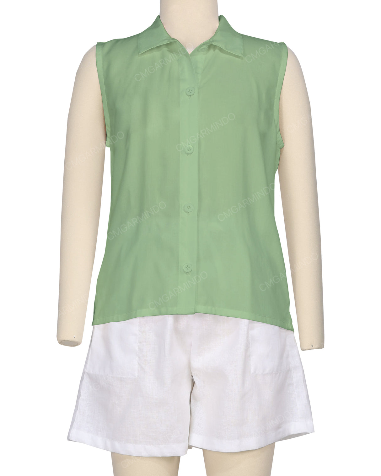Sleeveless Button Up Shirt