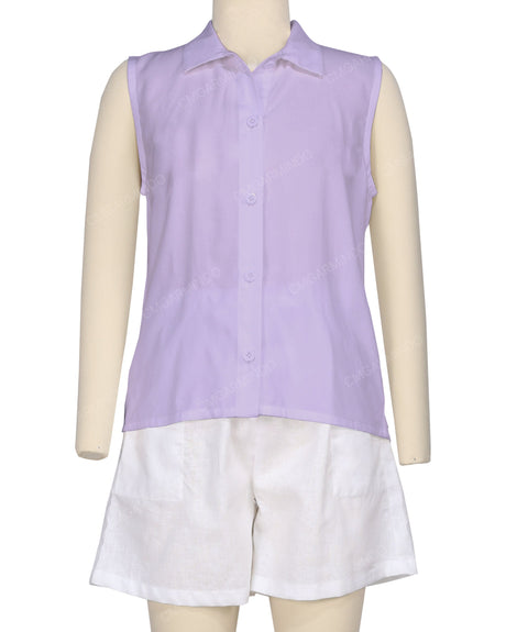 Sleeveless Button Up Shirt