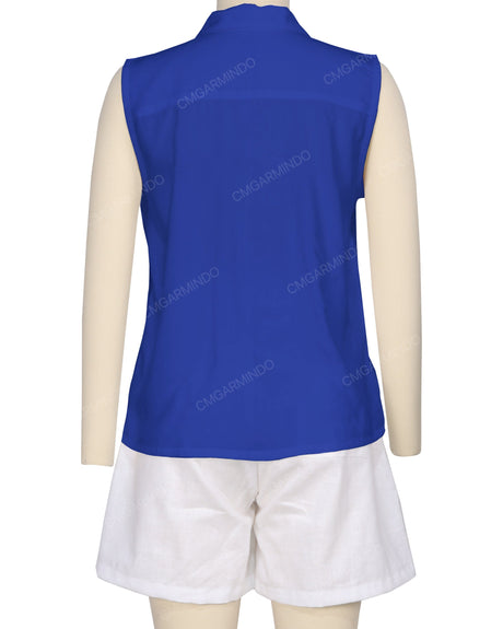 Sleeveless Button Up Shirt