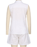 Sleeveless Button Up Shirt