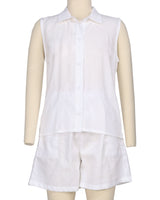 Sleeveless Button Up Shirt