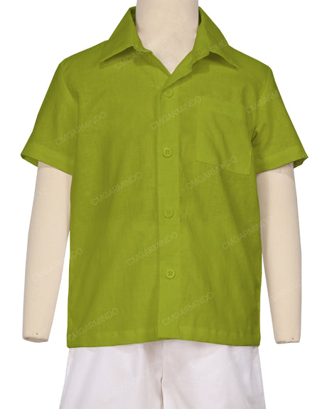 Regular Short Sleeve Button Up Shirt