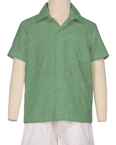Regular Short Sleeve Button Up Shirt